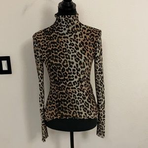 Ganni Printed Mesh Top